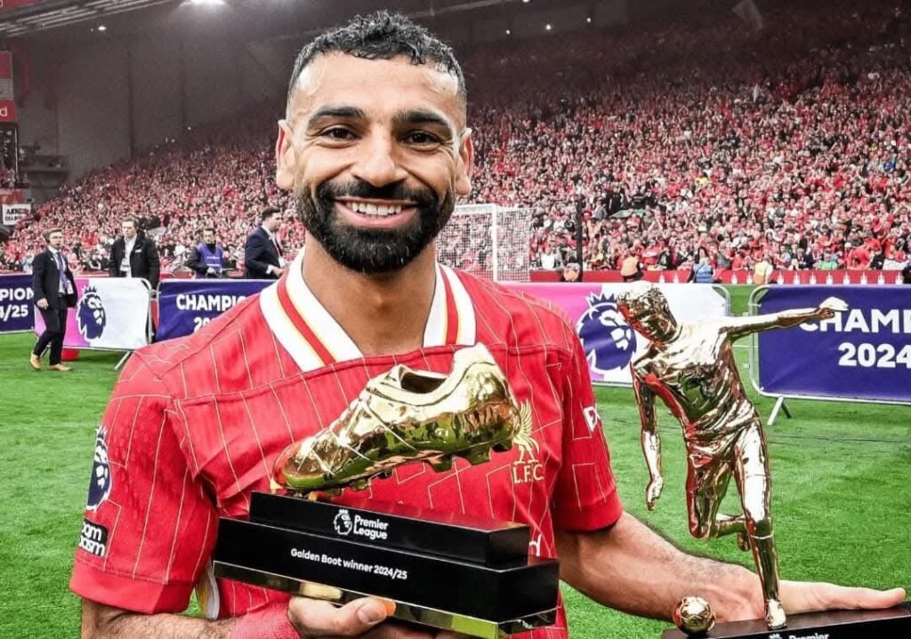 محمد صلاح يتوج بالحذاء الذهبى للمره الرابعه